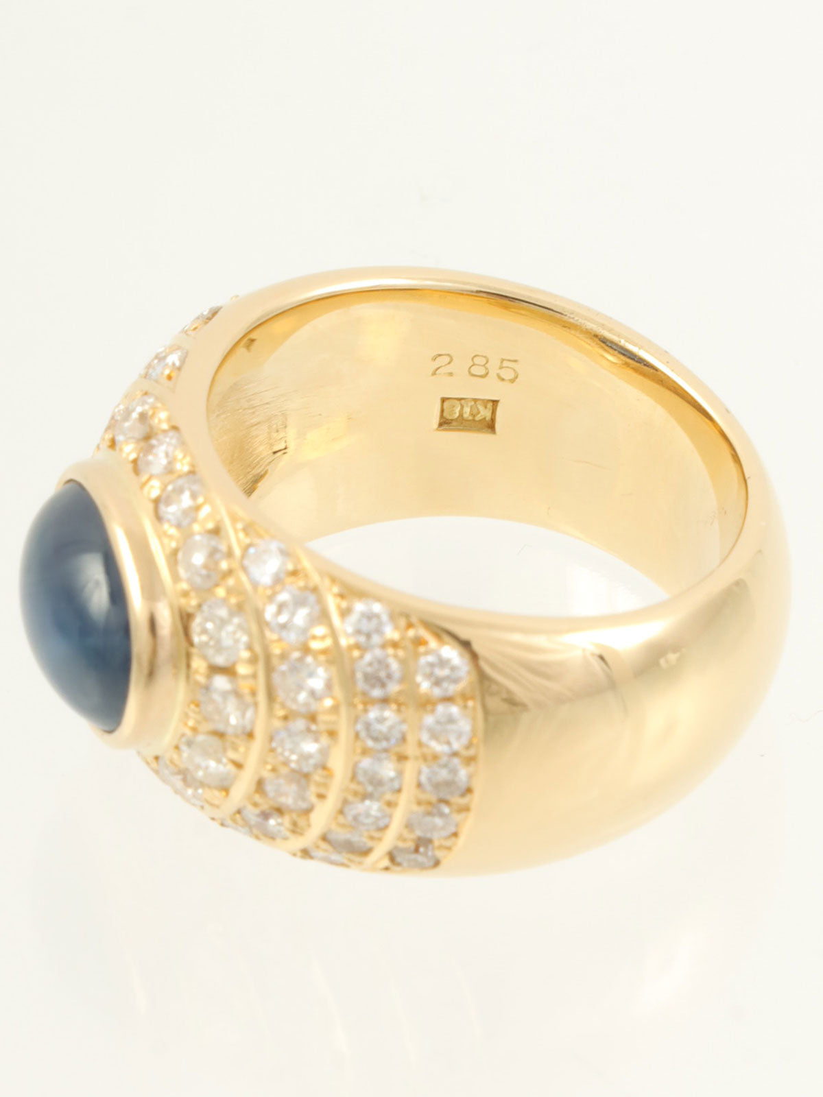 18K Gold/Blue Sapphire and Diamond Ring