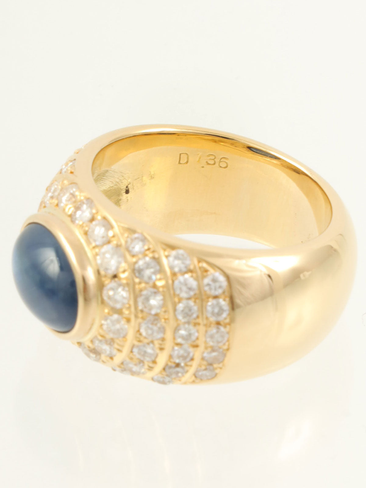 18K Gold/Blue Sapphire and Diamond Ring