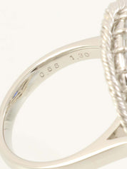 Platinum Ruby and Sapphire Design Ring in Silver/Red/Blue