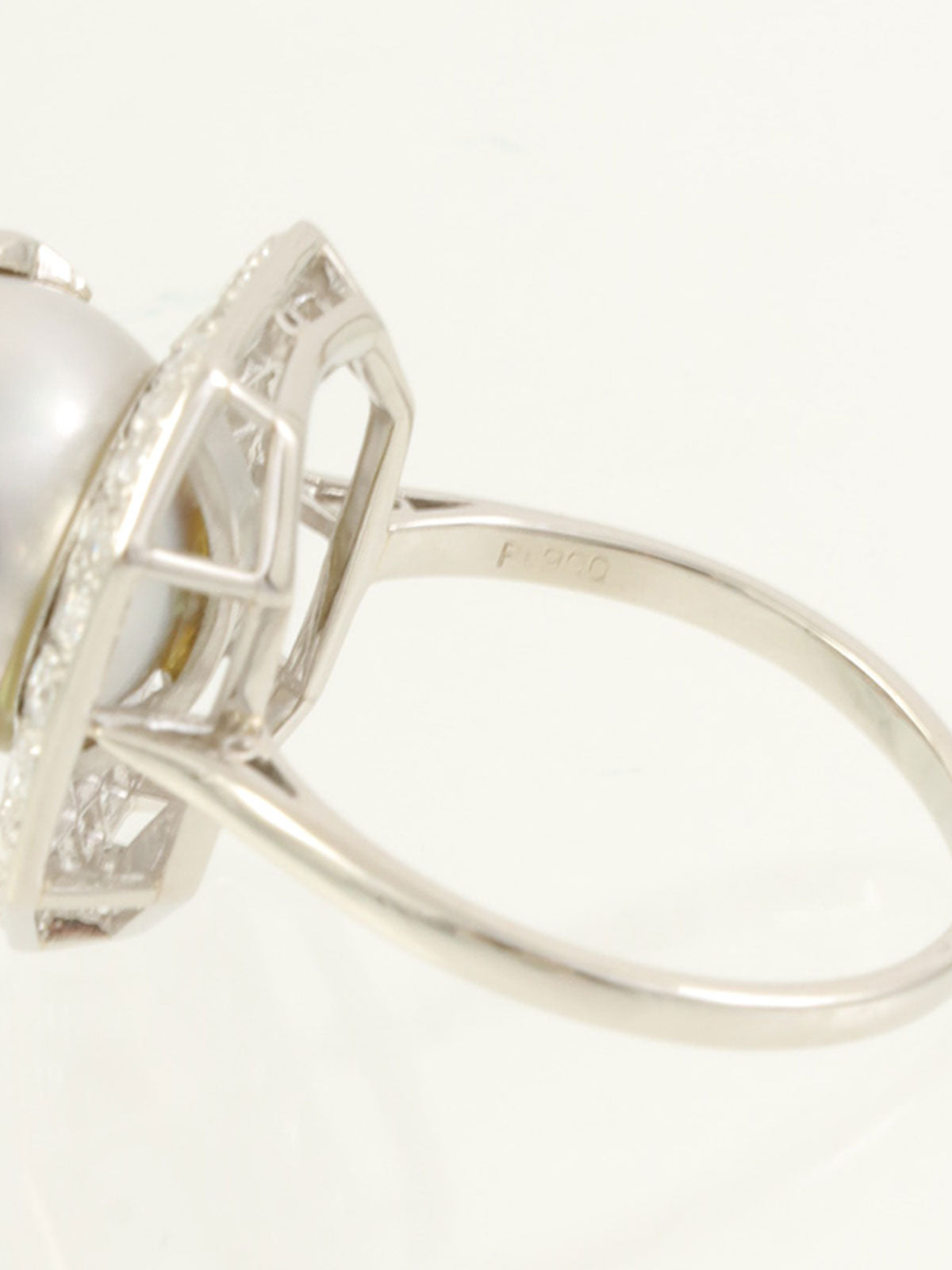 プラチナダイヤモンドパールリング　シルバー