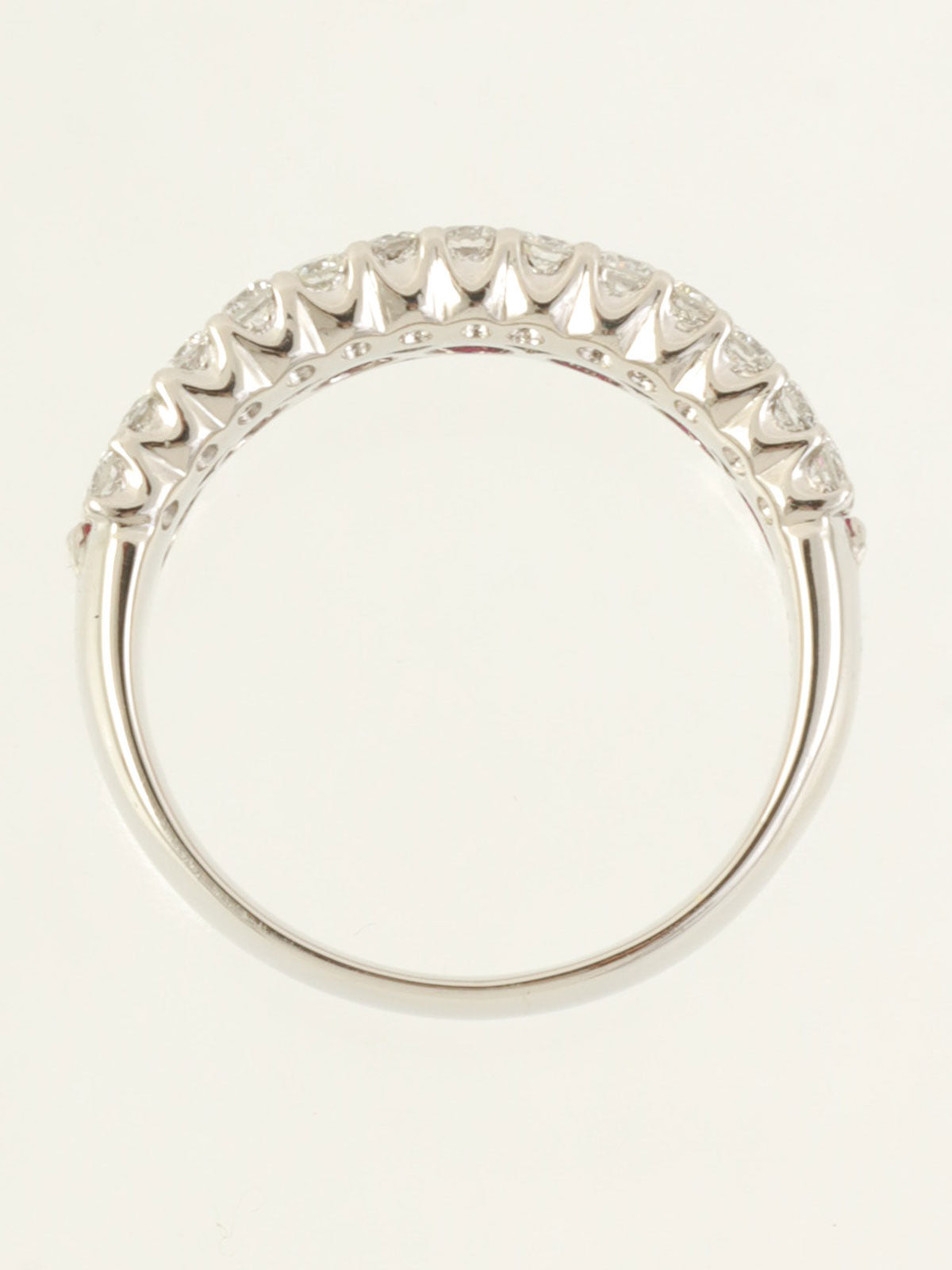 Platinum Ruby Diamond Ring in Silver/Pink