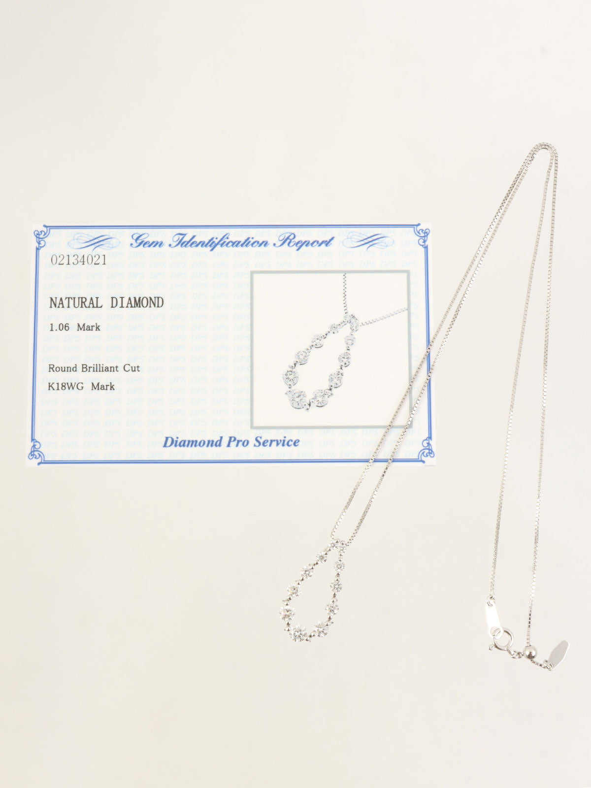 18Kダイヤモンドネックレス シルバー