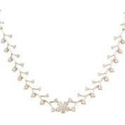 18Kダイヤモンドフラワーモチーフネックレス シルバー