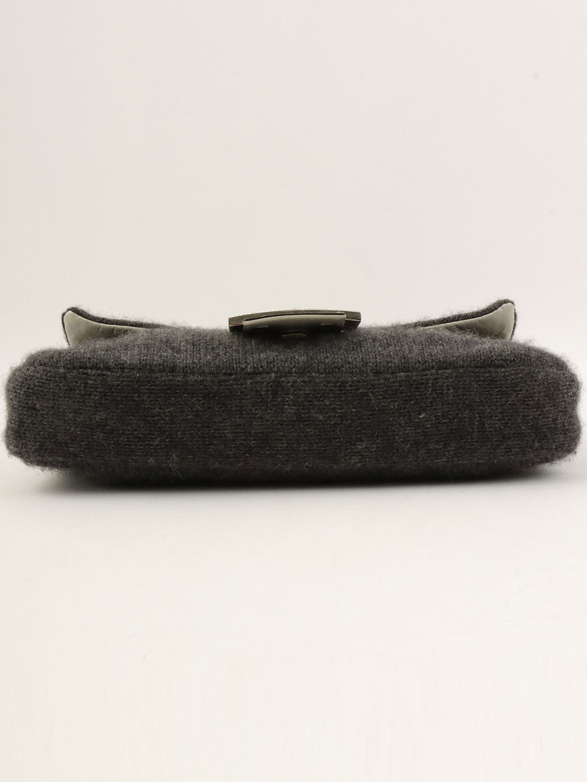 Knitted Rhinestone Python Detail Mamma Baguette Grey