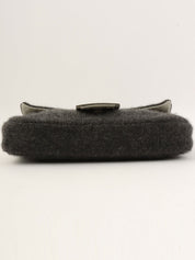 Knitted Rhinestone Python Detail Mamma Baguette Grey