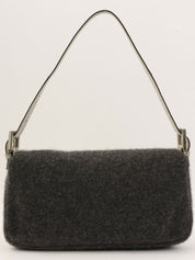 Knitted Rhinestone Python Detail Mamma Baguette Grey