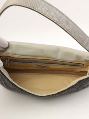 Knitted Rhinestone Python Detail Mamma Baguette Grey