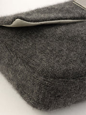 Knitted Rhinestone Python Detail Mamma Baguette Grey