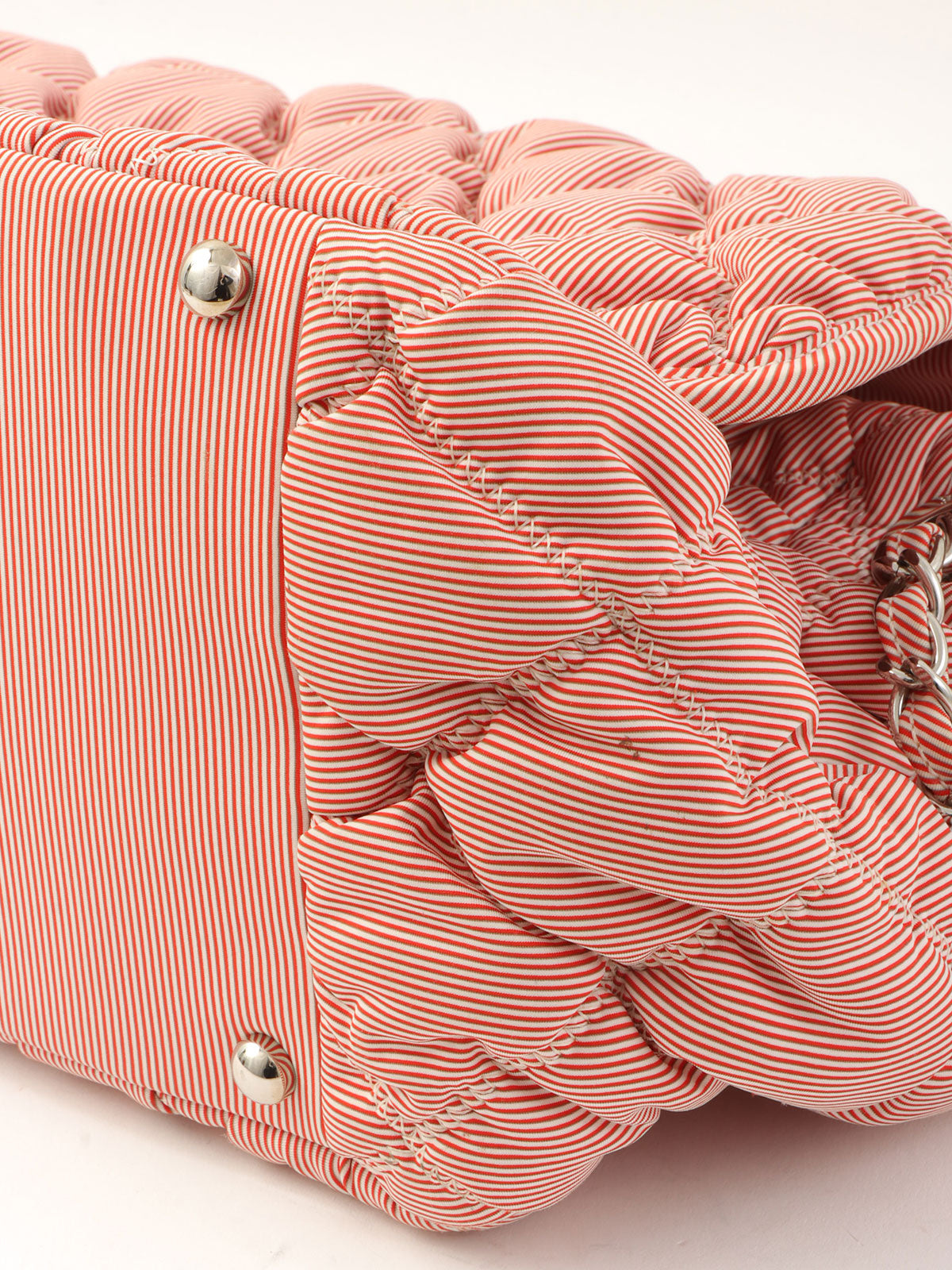 2009年頃製 バブルキルトCCマークプレートチェーンショルダーバッグ レッド/ホワイト