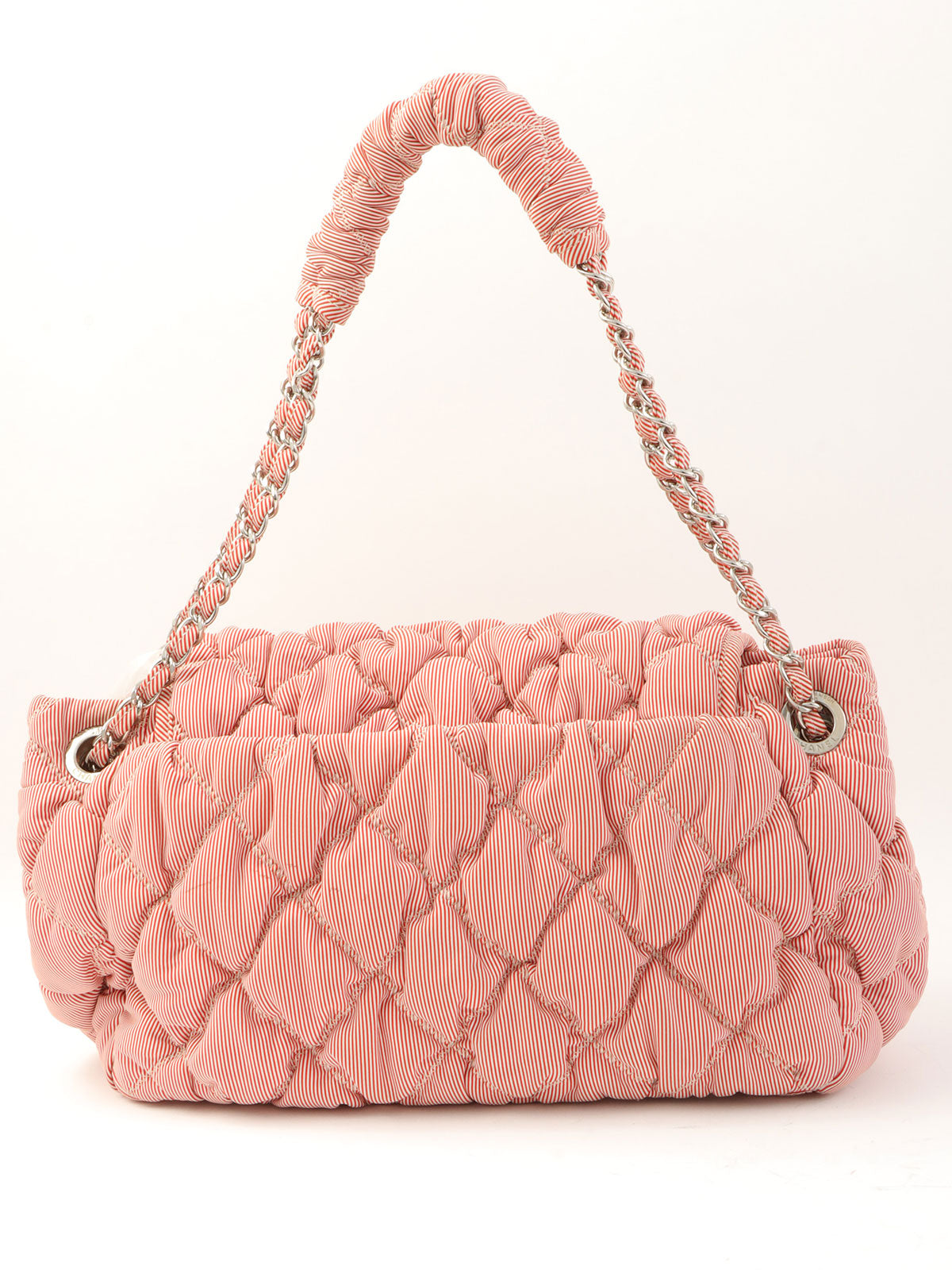 2009年頃製 バブルキルトCCマークプレートチェーンショルダーバッグ レッド/ホワイト