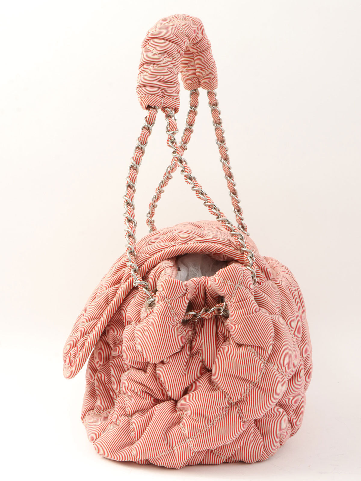 2009年頃製 バブルキルトCCマークプレートチェーンショルダーバッグ レッド/ホワイト