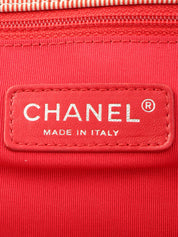 2009年頃製 バブルキルトCCマークプレートチェーンショルダーバッグ レッド/ホワイト