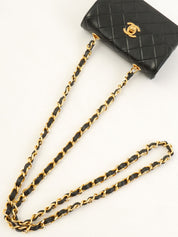 1990年頃製 CCターンロックチェーンショルダーバッグミニ ブラック