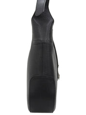 Gancini Plate Shoulder Bag in Black