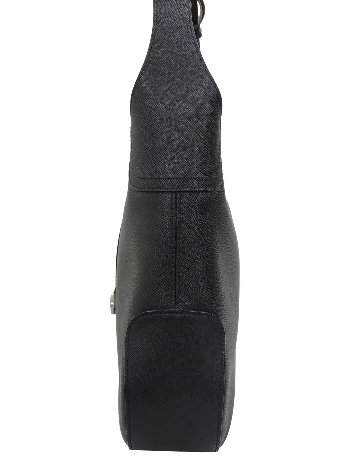 Gancini Plate Shoulder Bag in Black