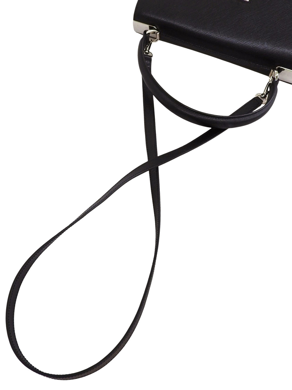 サフィアーノガンチーニプレート2wayバッグ ブラック