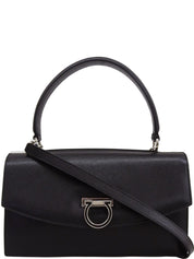 サフィアーノガンチーニプレート2wayバッグ ブラック