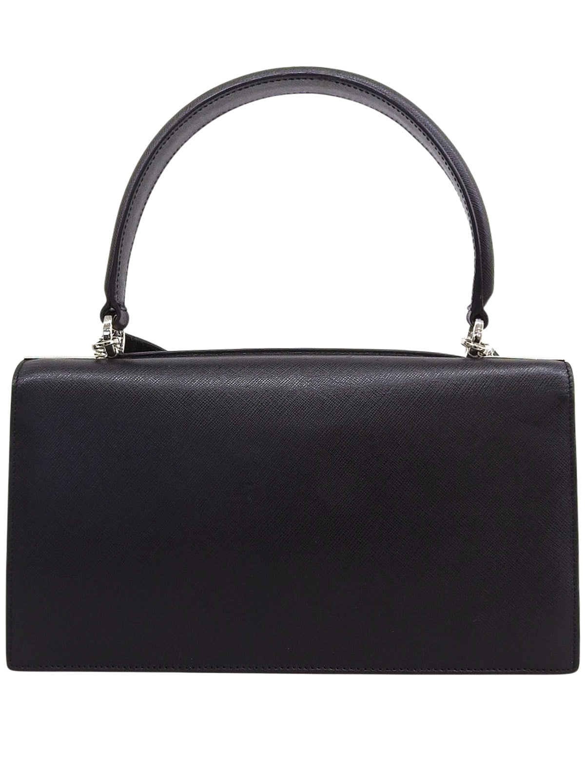 サフィアーノガンチーニプレート2wayバッグ ブラック