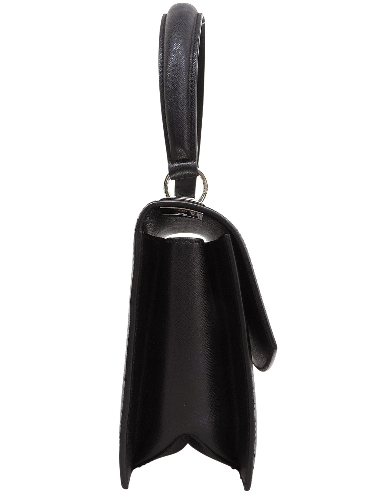 サフィアーノガンチーニプレート2wayバッグ ブラック