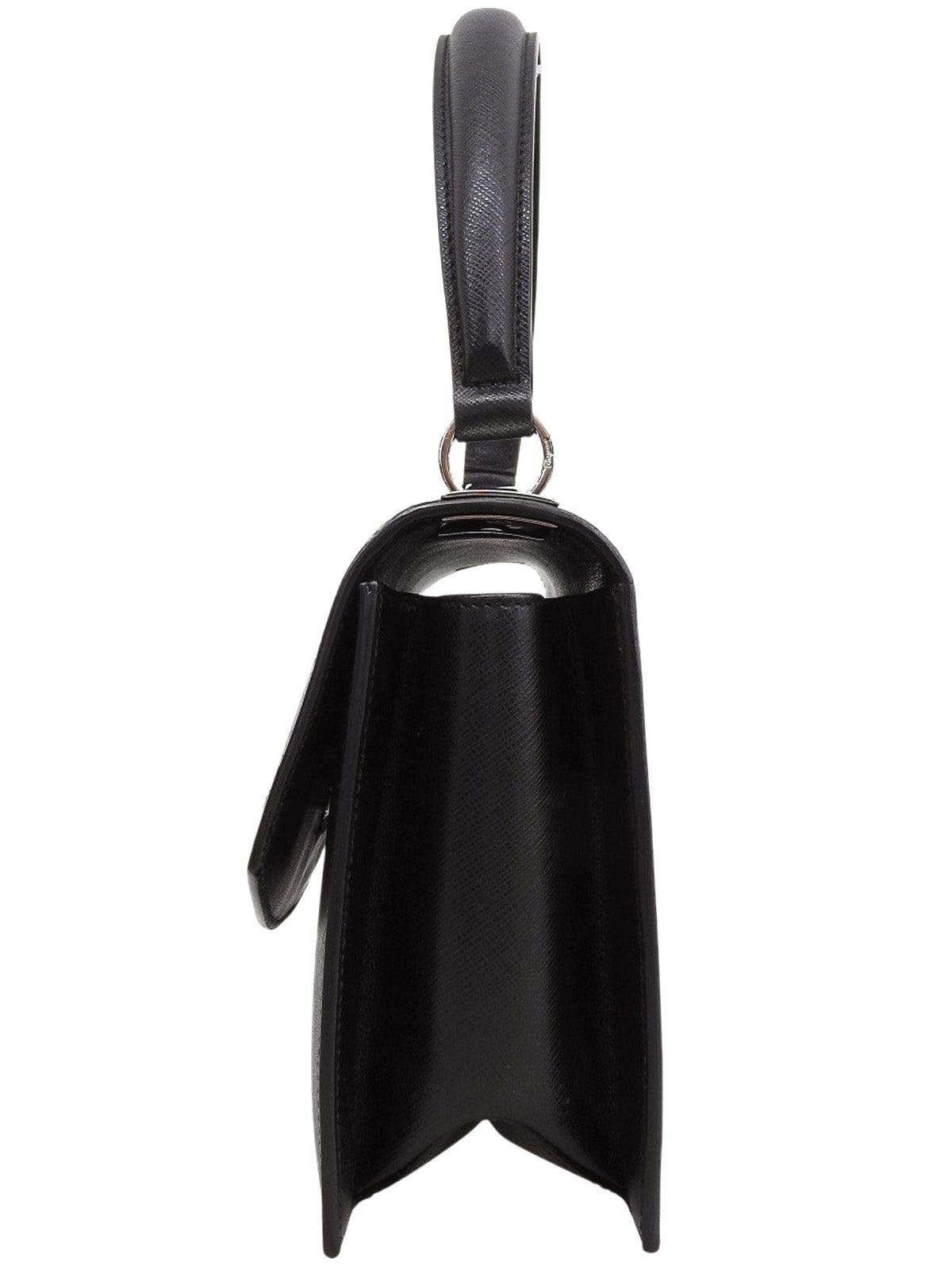 サフィアーノガンチーニプレート2wayバッグ ブラック