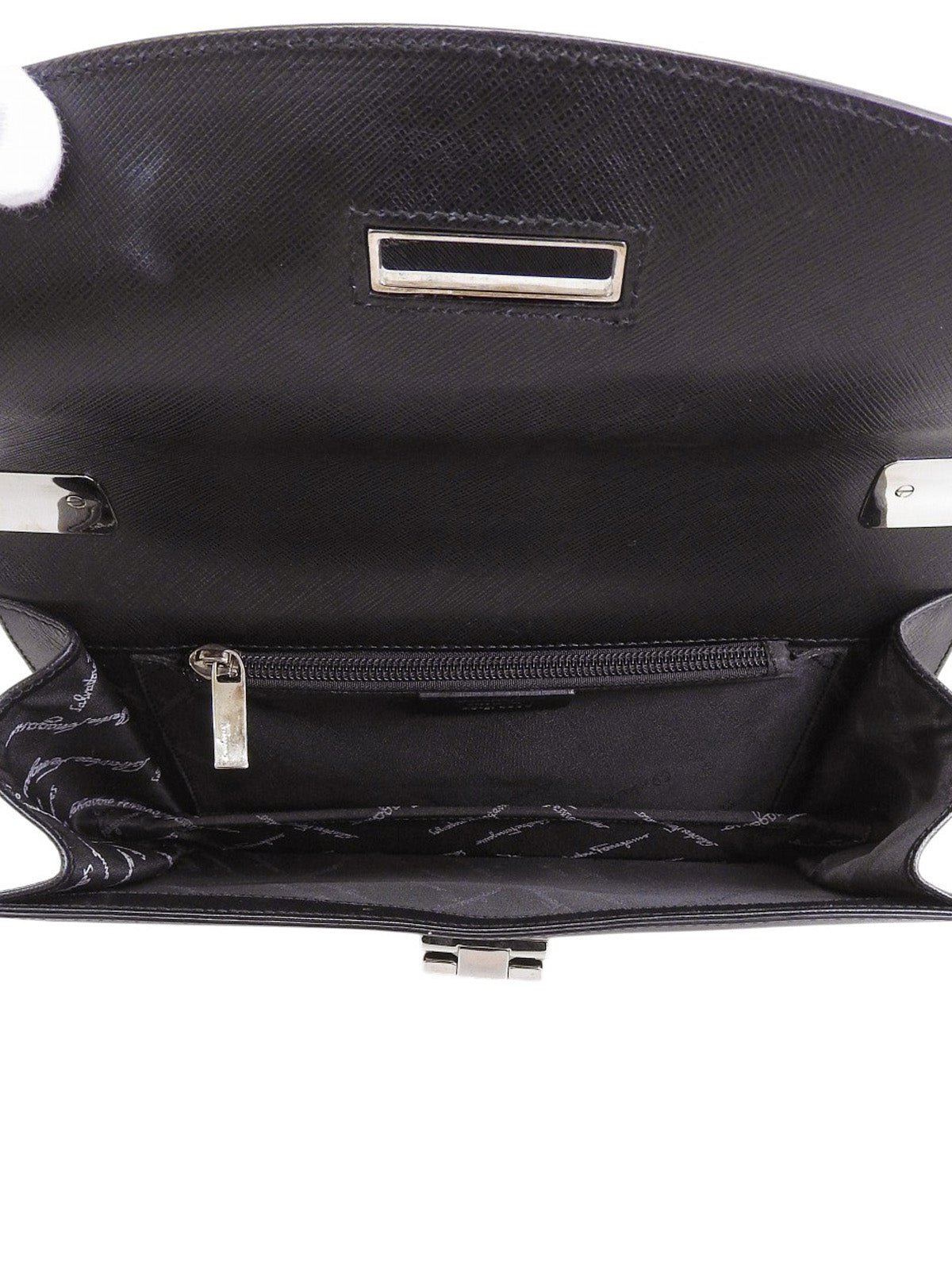 サフィアーノガンチーニプレート2wayバッグ ブラック