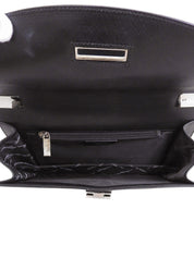 サフィアーノガンチーニプレート2wayバッグ ブラック