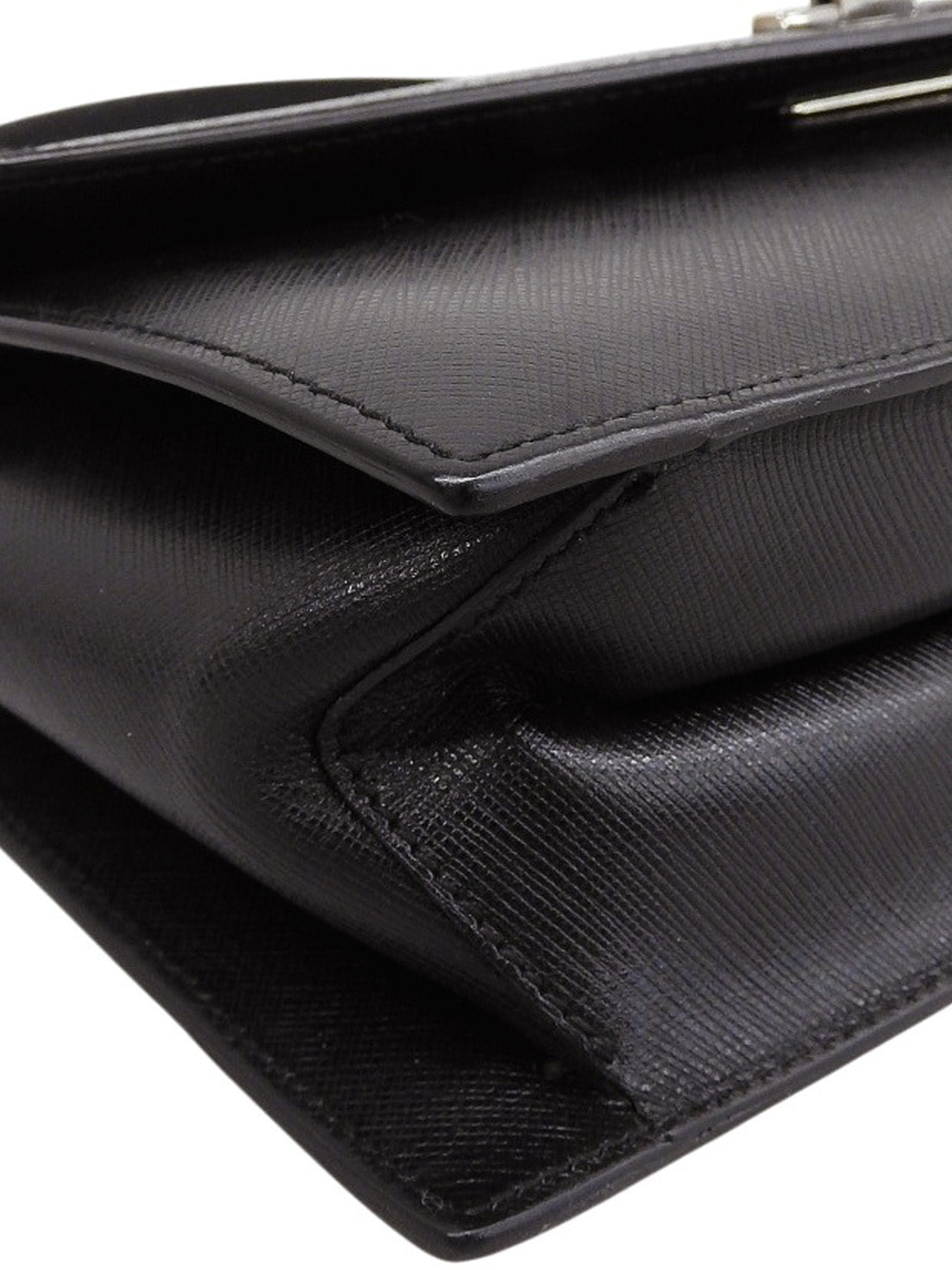 サフィアーノガンチーニプレート2wayバッグ ブラック