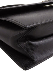 サフィアーノガンチーニプレート2wayバッグ ブラック