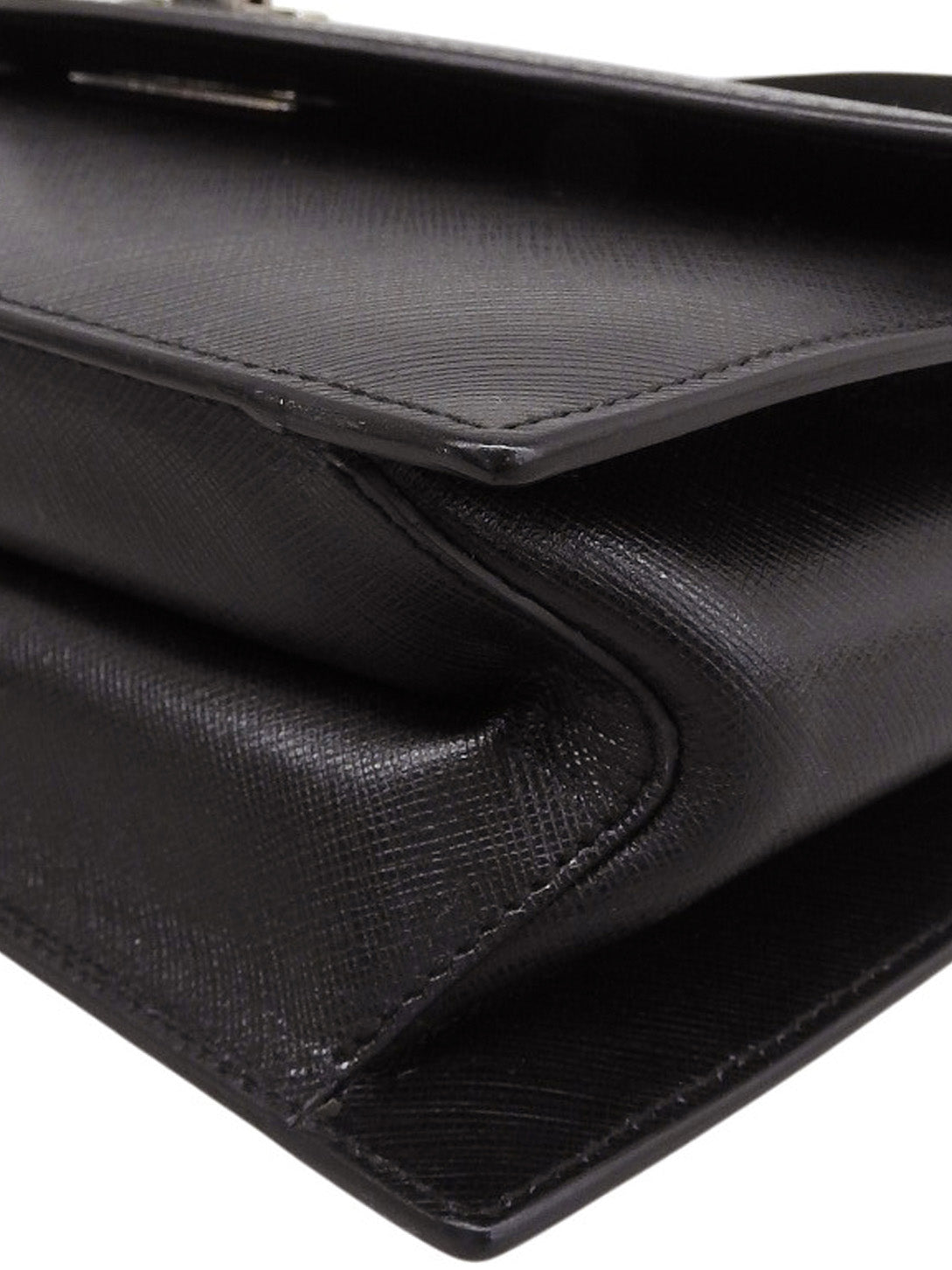 サフィアーノガンチーニプレート2wayバッグ ブラック