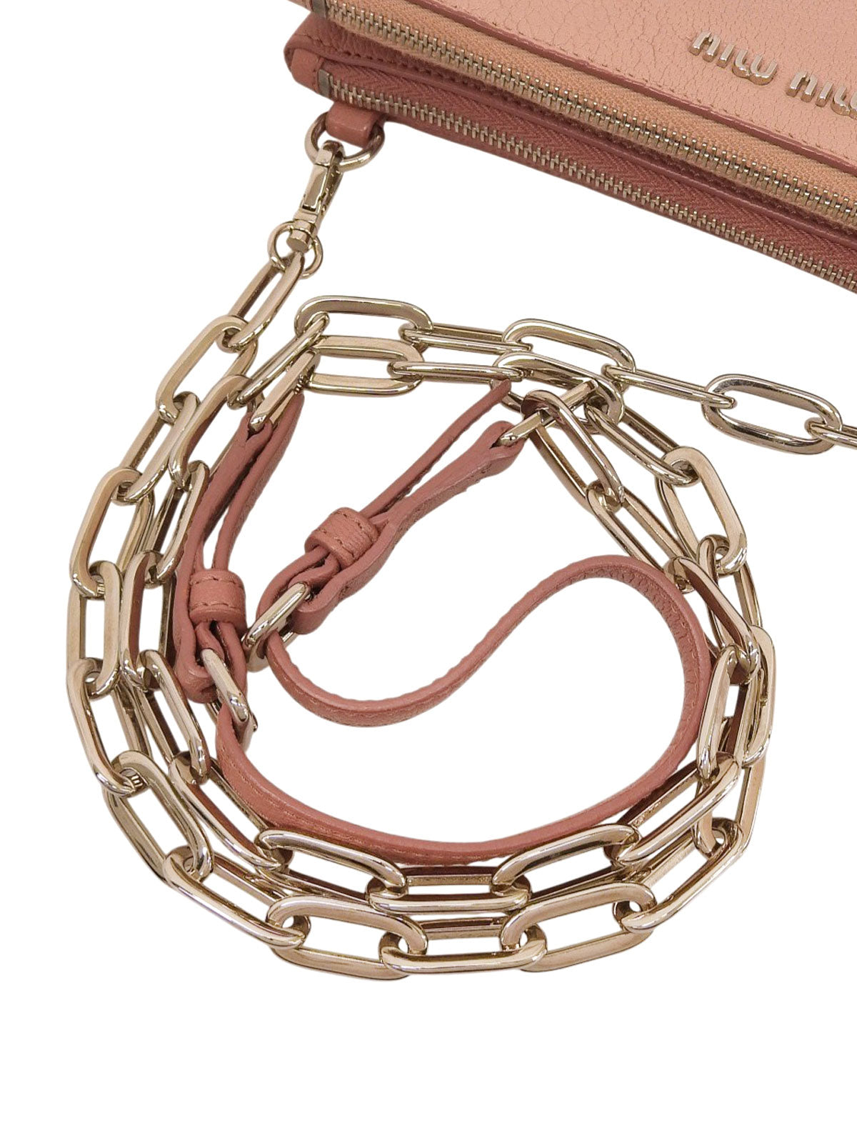 Logo Plate Chain Shoulder Bag Pink