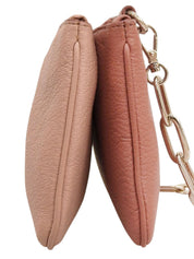 Logo Plate Chain Shoulder Bag Pink