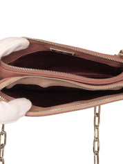 ロゴプレートチェーンショルダーバッグ ピンク