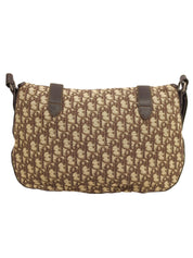 トロッターパターンロゴプレートショルダーバッグブラウン