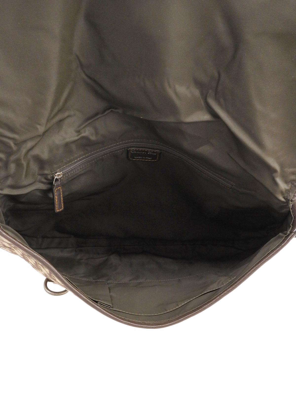 トロッターパターンロゴプレートショルダーバッグブラウン