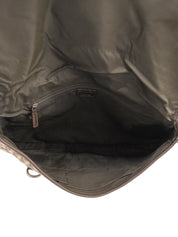 トロッターパターンロゴプレートショルダーバッグブラウン