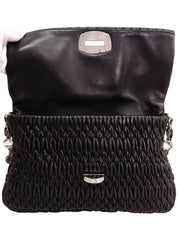 黑色水晶绗缝单肩包