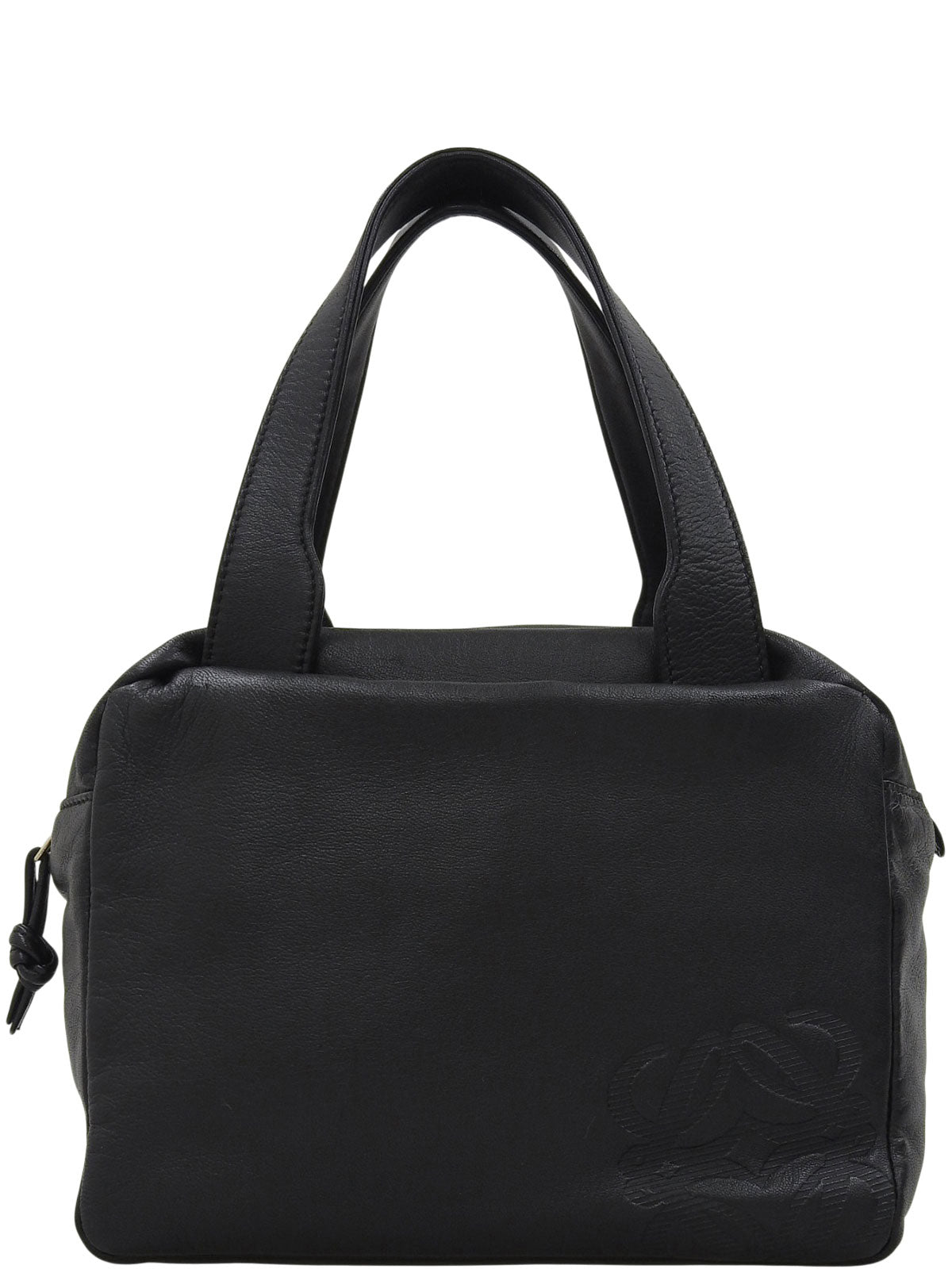 Nappa Anagram Embossed Handbag in Black