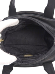 Nappa Anagram Embossed Handbag in Black