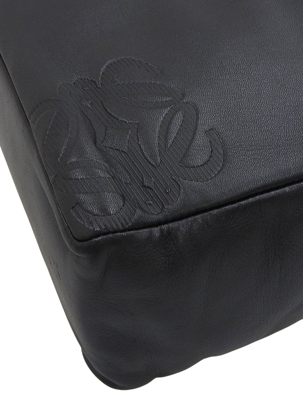 Nappa Anagram Embossed Handbag in Black