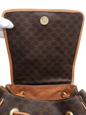 マカダムパターンリングロゴプレートバックパック ブラウン