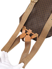 マカダムパターンリングロゴプレートバックパック ブラウン