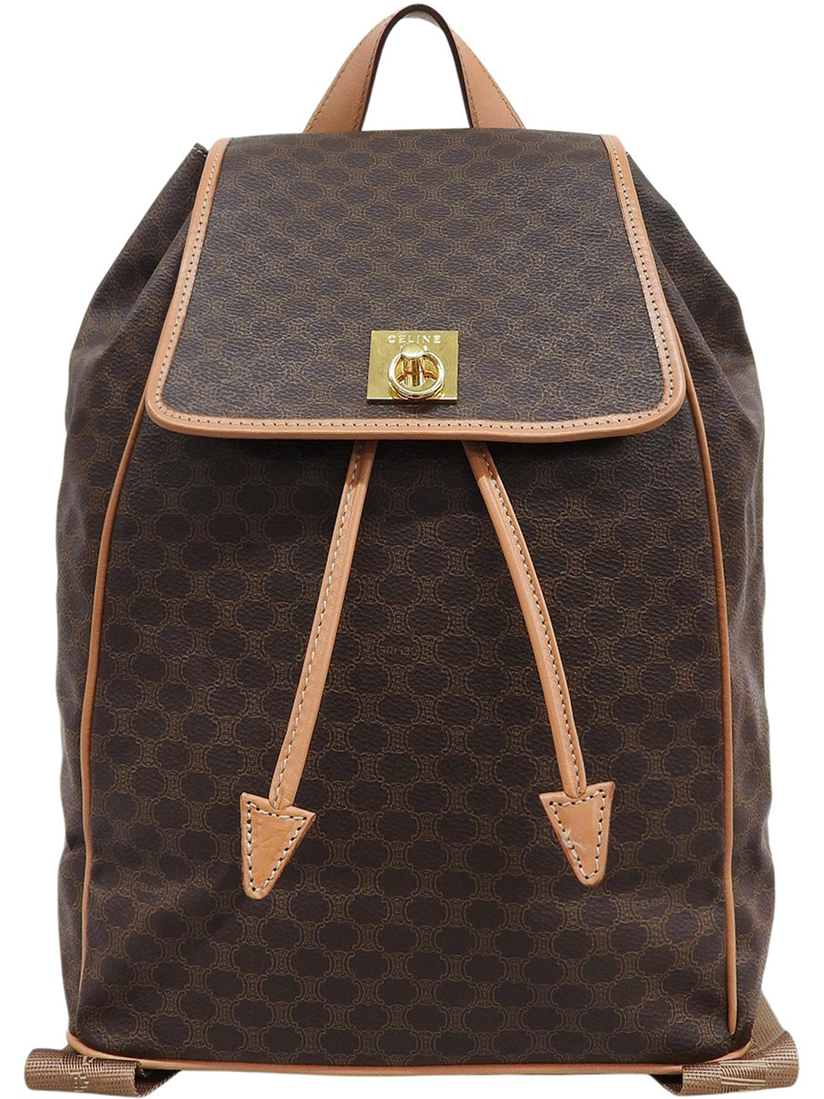 マカダムパターンリングロゴプレートバックパック ブラウン