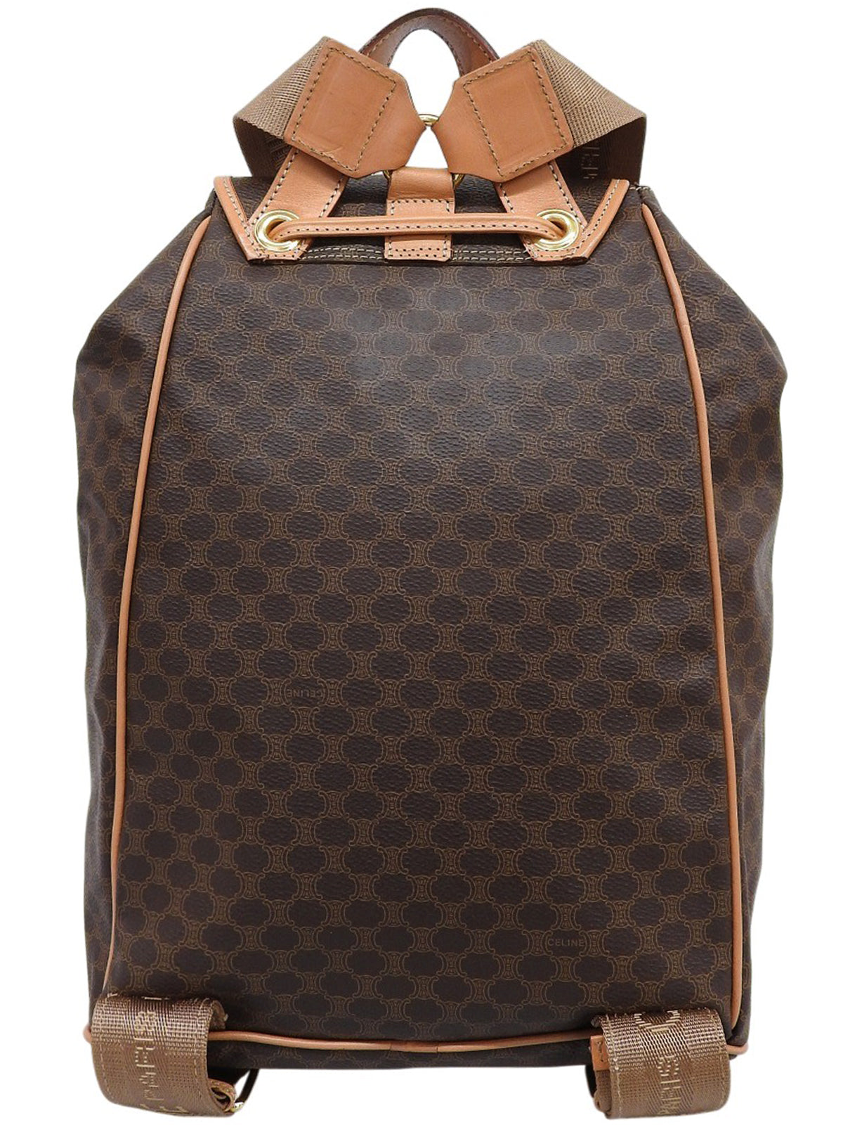 マカダムパターンリングロゴプレートバックパック ブラウン