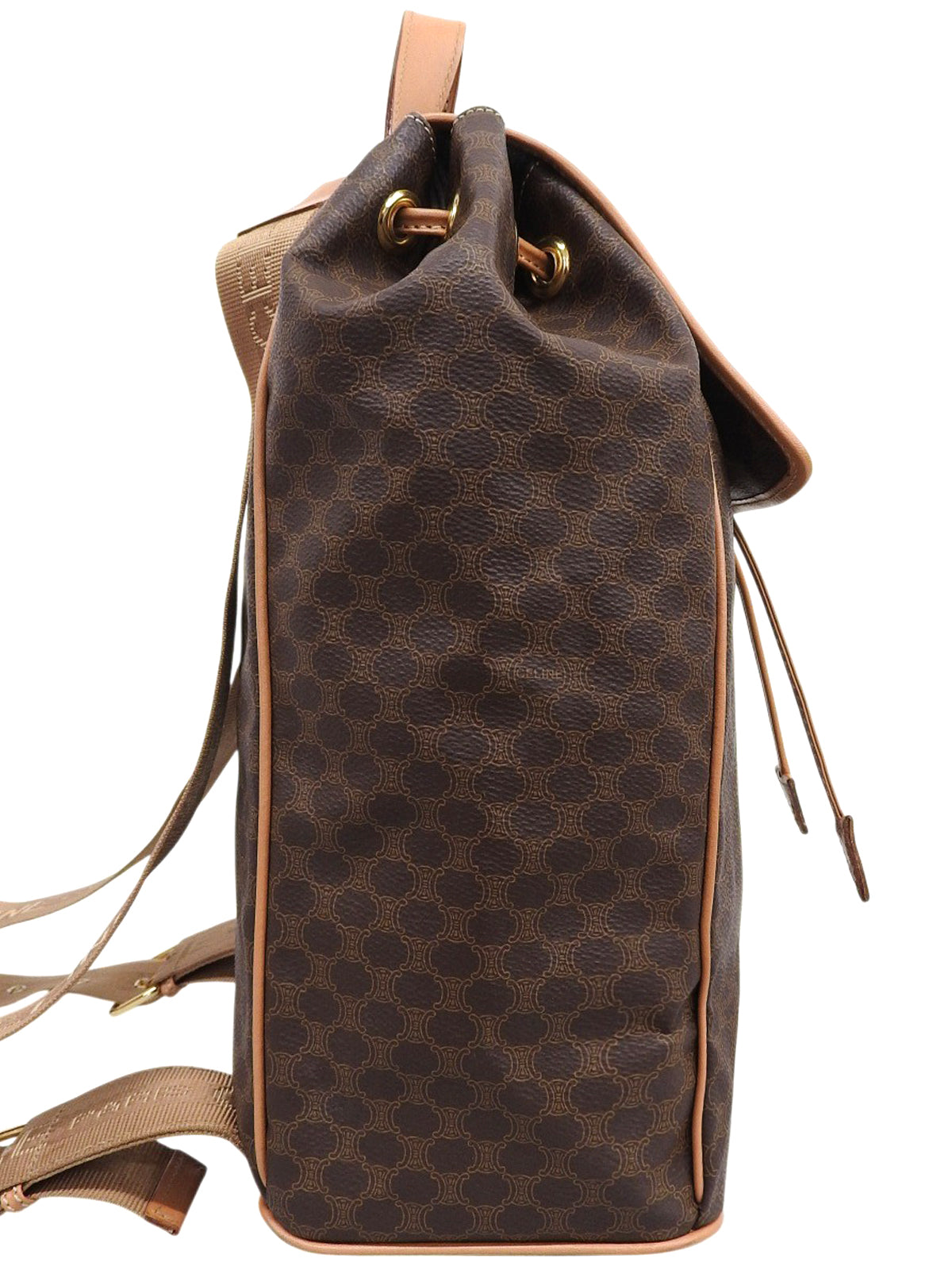 マカダムパターンリングロゴプレートバックパック ブラウン