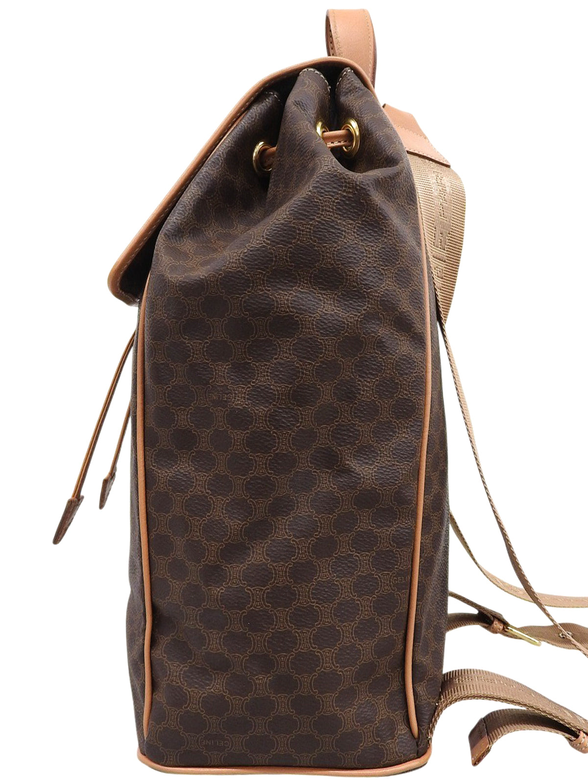 マカダムパターンリングロゴプレートバックパック ブラウン