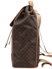 マカダムパターンリングロゴプレートバックパック ブラウン