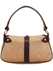 ガンチーニプレートハンドバッグ ブラウン