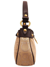 ガンチーニプレートハンドバッグ ブラウン