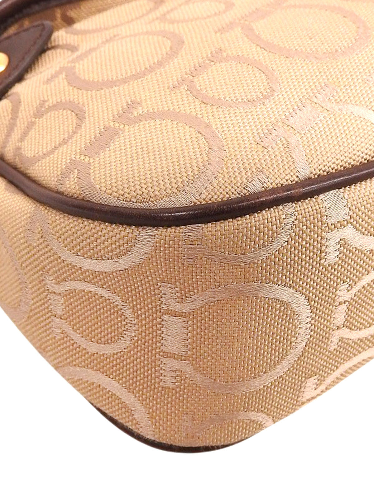 ガンチーニプレートハンドバッグ ブラウン