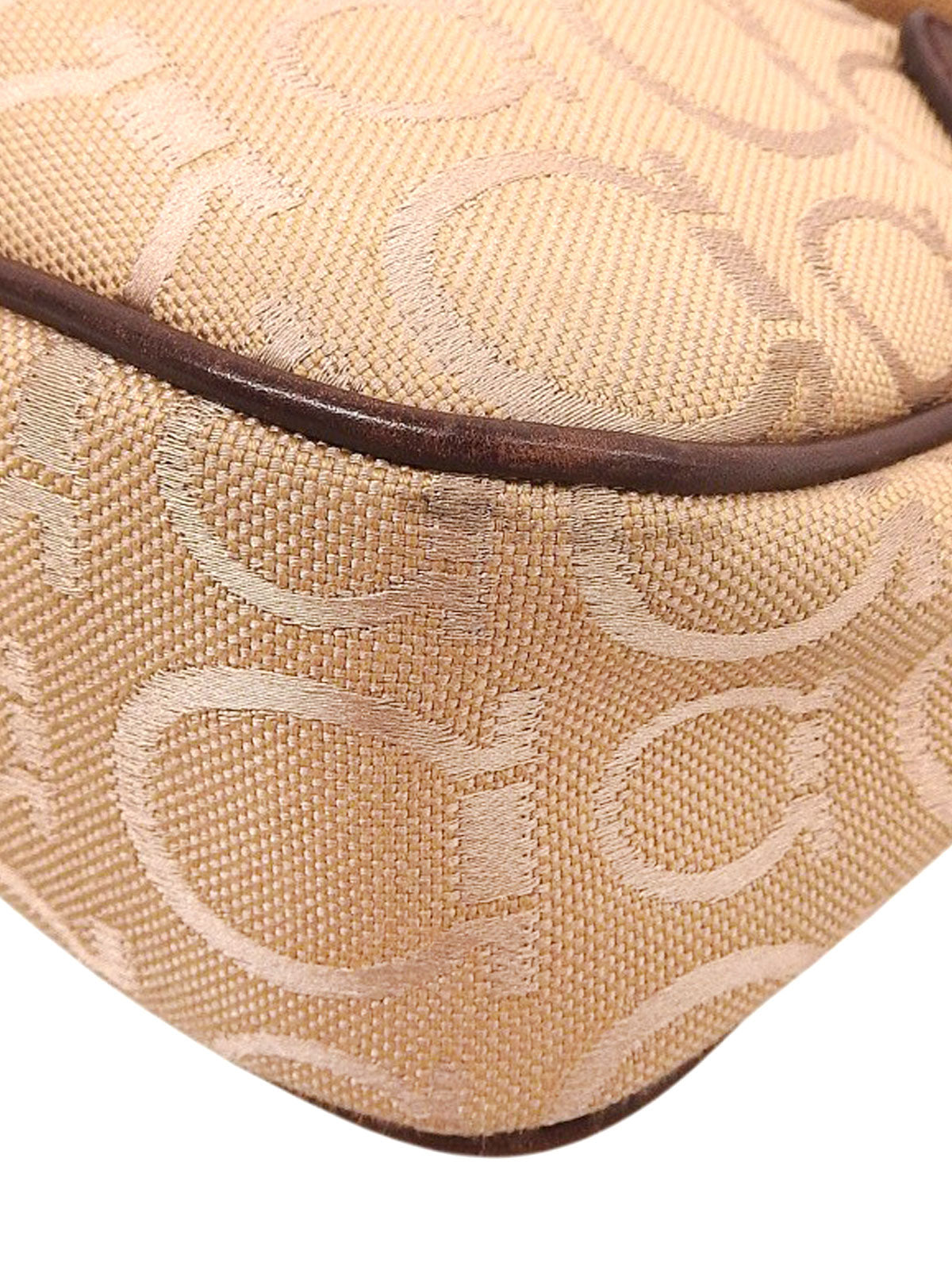 ガンチーニプレートハンドバッグ ブラウン